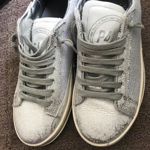 P448 silver and white sneakers